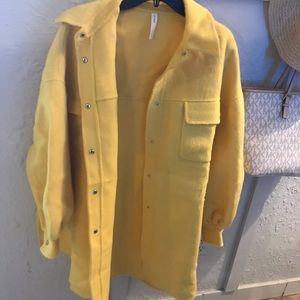 NAP Loungewear yellow wool coat